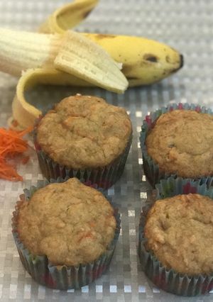 A picture of Carrot & Banana Muffins.