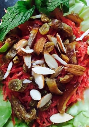 A picture of Carrot dry fruits salad.