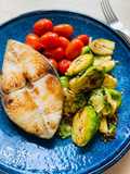Garlic pan roasted Brussels sprouts