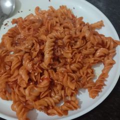 A picture of Red sauce pasta.