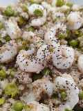 Bulgur piselli e gamberetti