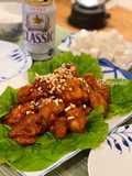 Korean yangnyeom chicken made with homemade sauce - 양념치킨🇰🇷