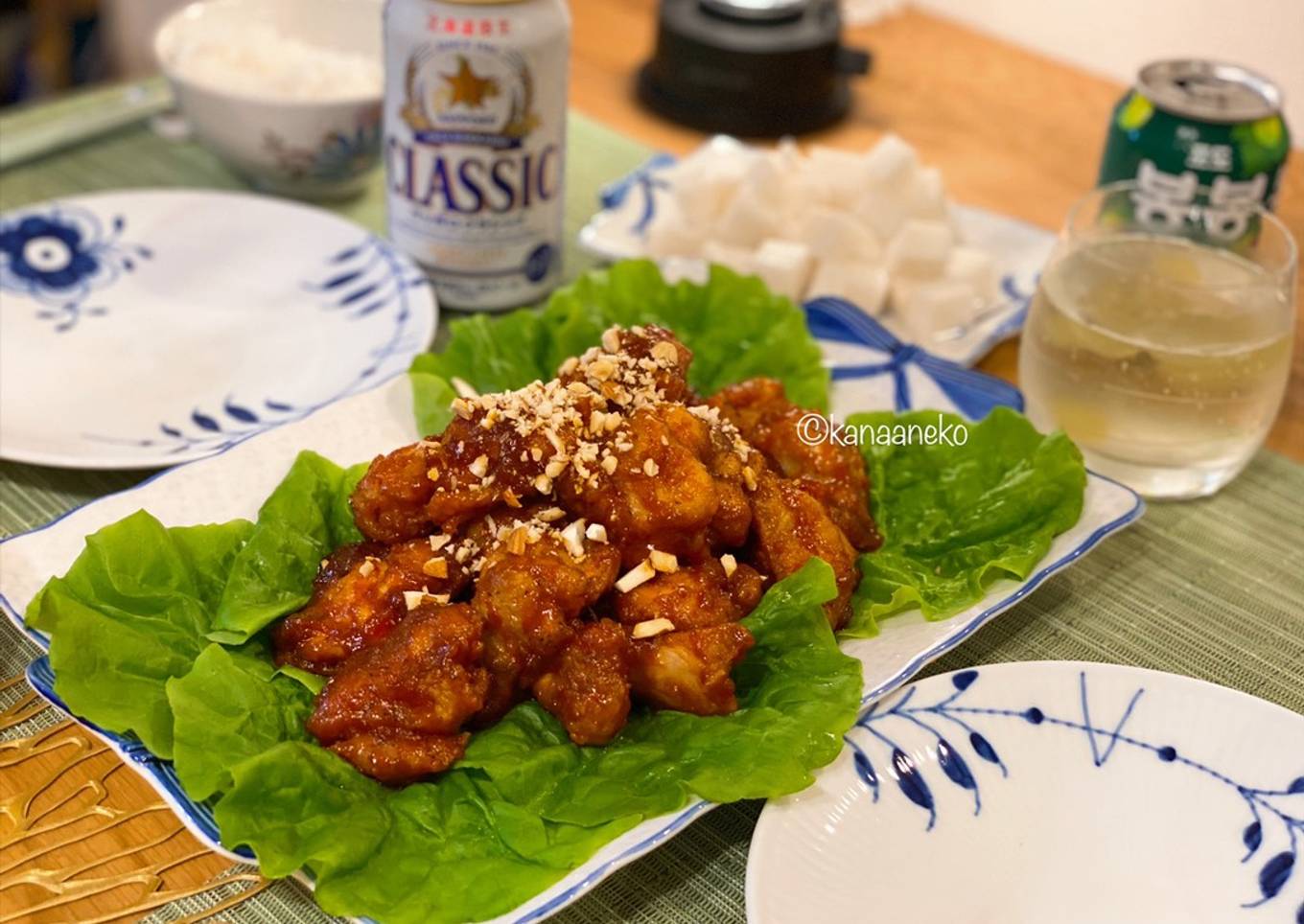 Korean yangnyeom chicken made with homemade sauce - 양념치킨🇰🇷