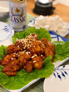 Gambar Korean yangnyeom chicken made with homemade sauce - 양념치킨🇰🇷