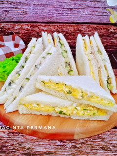 Foto resep Sandwich Roti Tawar Isi aneka salad telur