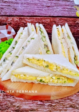Foto resep Sandwich Roti Tawar Isi aneka salad telur