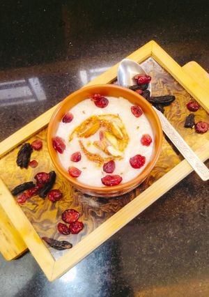 A picture of SAMAK Ke CHAWAL KHEER (Barnyard Millet caramel kheer).