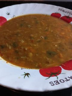 عکسی از دستور سوپ بلغور و عدس(سوپ🥣)