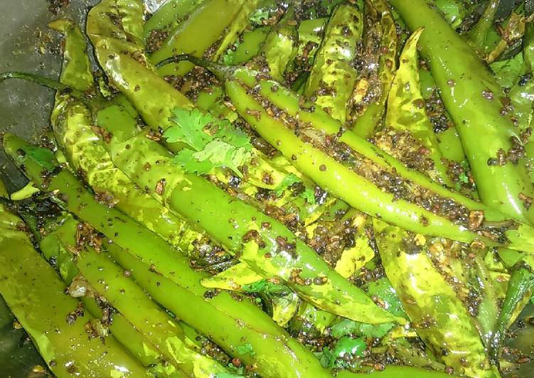 Simple Way to Make Fried masala green chillies