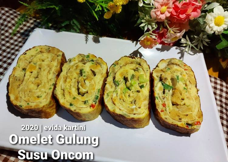 Omelet Gulung Susu Oncom