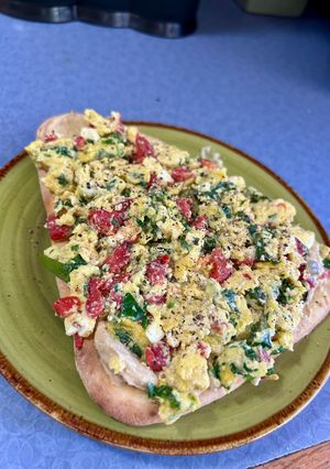 A picture of Greek scrambled eggs.