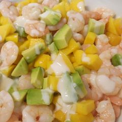 A picture of Mango, avocado and prawn salad.