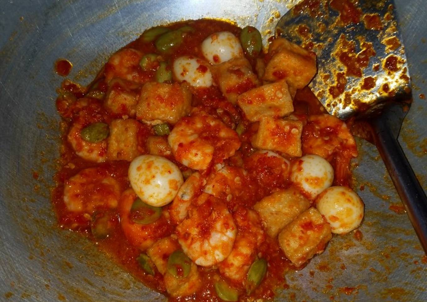Udang pete balado basah