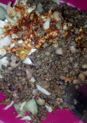 A picture of Millet with beans (gero da wake.