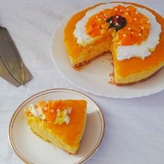 A picture of Mango Chocolate Cheesecake - No Bake.