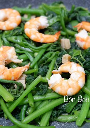 Hình của món Đọt Bí Xào Tôm.