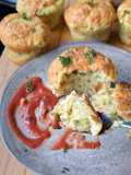 Muffins de courgettes, ketchup de framboises