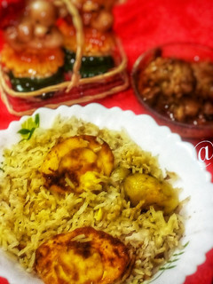 কলকাতা স্টাইল আন্ডা বিরিয়ানী (kolkata style anda biryani recipe in Bengali) রেসিপির প্রধান ছবি