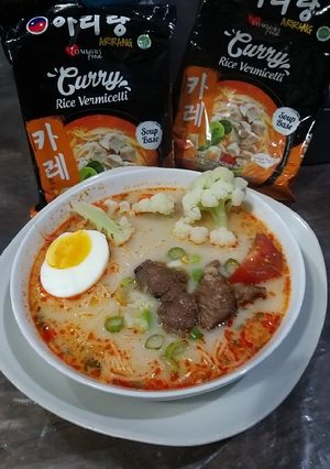 Foto resep Bihun rebus simpel (Bihun instan curry Arirang)