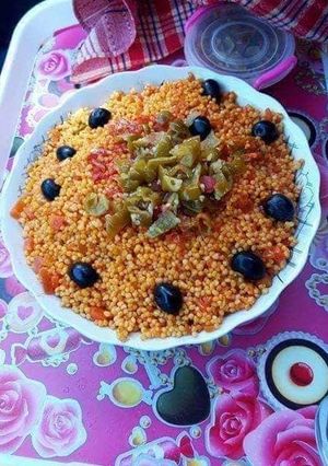 A picture of Sefa Soufiya (Algerian Steamed Couscous).