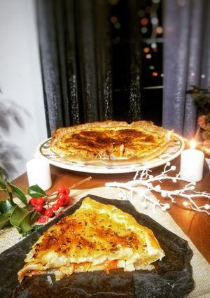 Foto de Tarte de frango, compota de pimento e queijo