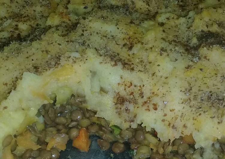 Pastel de Papas con lentejas (vegano)