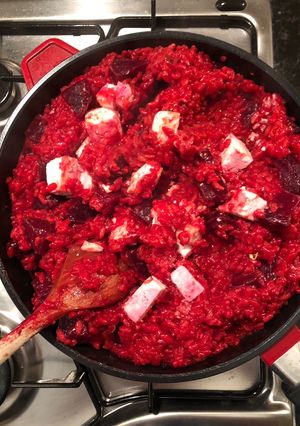 A picture of Beetroot and Feta risotto.