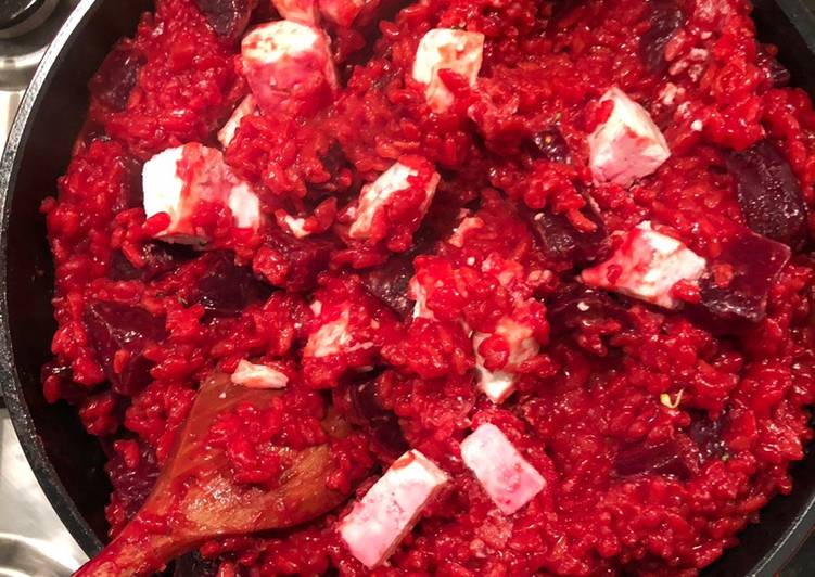 Recipe of Speedy Beetroot and Feta risotto