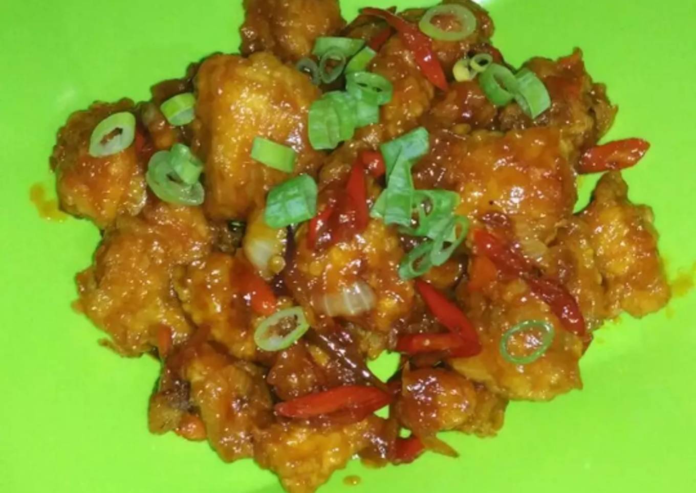 Ayam goreng tepung saos Padang