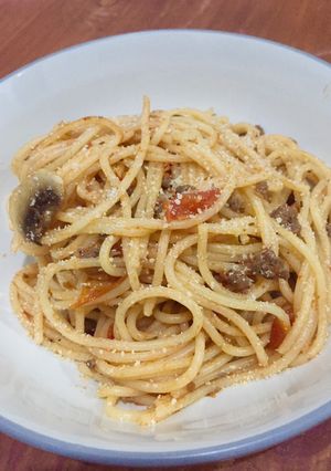 Foto resep Spaghetti Bolognese Daging Jamur