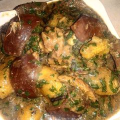 A picture of Plantain porridge (ukang ukom).