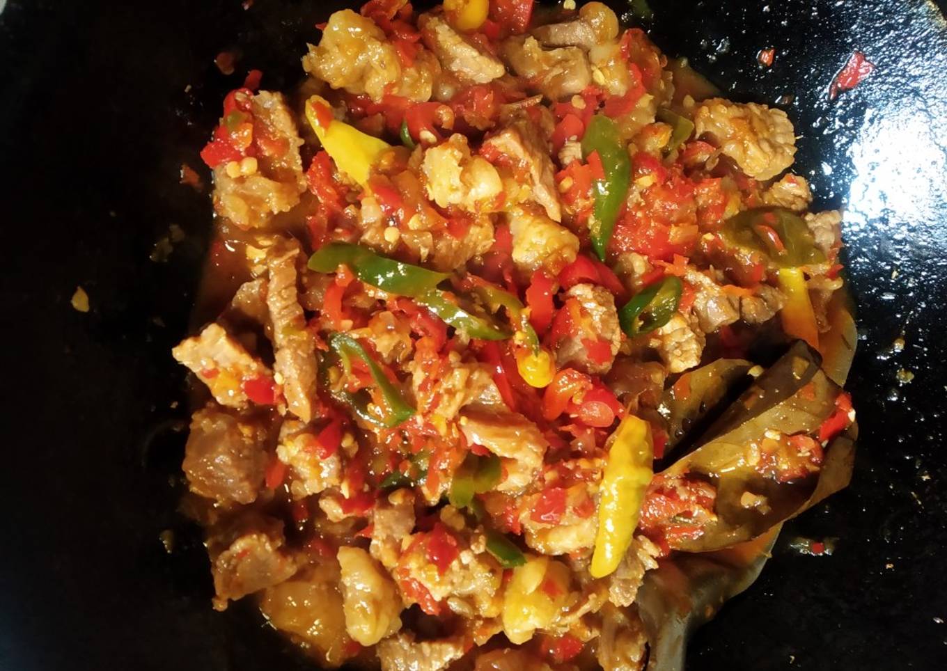 Oseng mercon daging tetelan