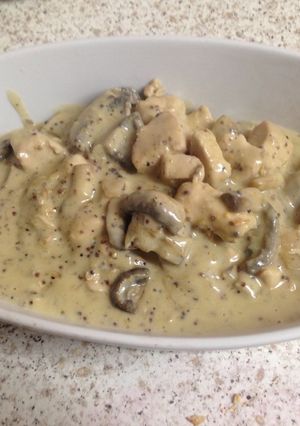 A picture of My Chicken Mushroom in Mustard Sauce.