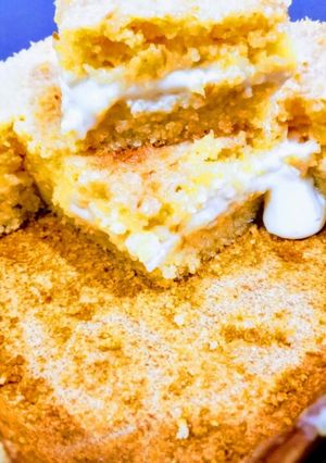 A picture of Basboosa with cream.
