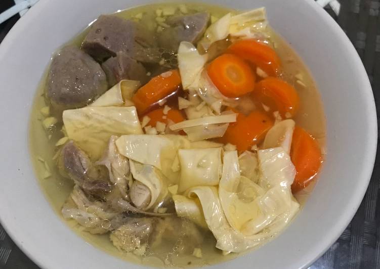 DICOBA@ Resep Sup ayam kembang tahu menu masakan sehari hari