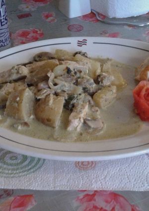 Una foto de Fajitas en cremosa de poblano (mi versión)