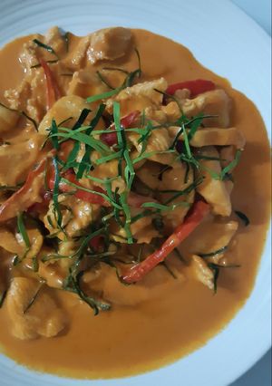 รูปของ "พะแนงไก่" Chicken Panang Curry 🐔🌶🌿