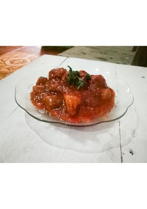 Foto resep Bakso Sambal Bawang Asam Manis