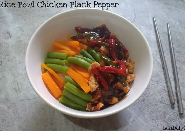 Resep (30.3) Rice Bowl Chicken Black pepper, Enak