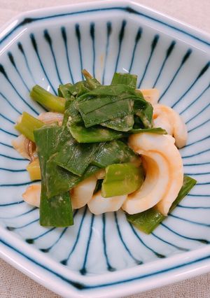 青蔥佐醋味增花枝(イカのぬた) 的食譜成品照片