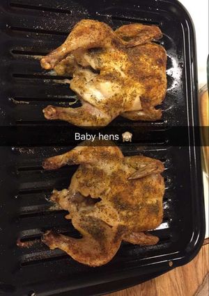 A picture of Cornish Hens.