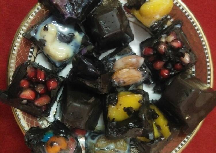 Recipe of Perfect Fruits &amp; Nuts chocolate In Icecube