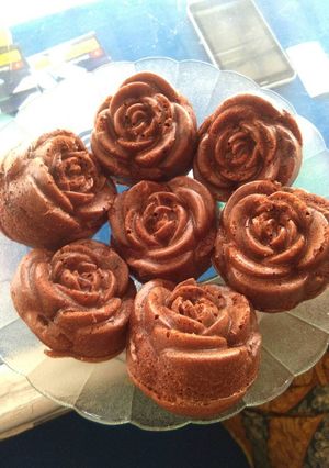 Foto resep Brownis kukus bunga mawar