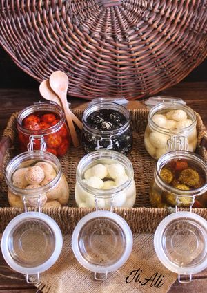 A picture of Labneh Balls with Various Fillings.