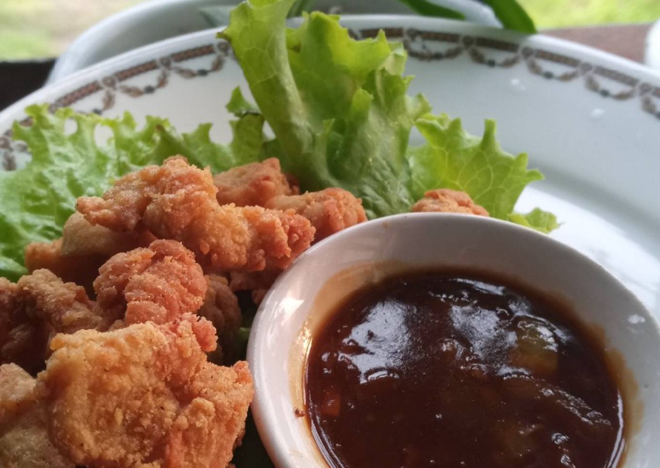 Chiken karage with teriyaki sauce