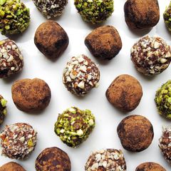 Silken Tofu & Rum Raisins Chocolate Truffles A picture of Silken Tofu & Rum Raisins Chocolate Truffles.