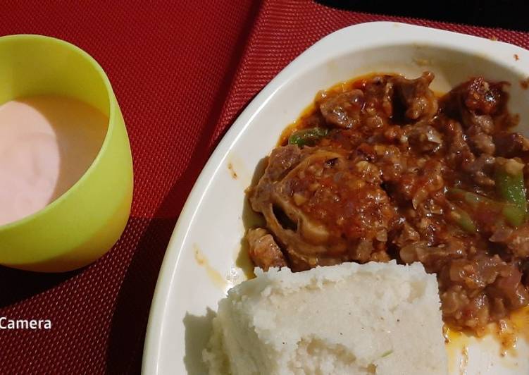Recipe of Perfect Stewed Goat With Ugali