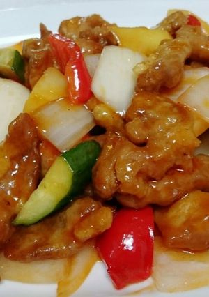 A picture of Sweet and Sour Pork - No Deep Frying Required.