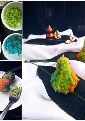 A picture of Rainbow modak / laddu.