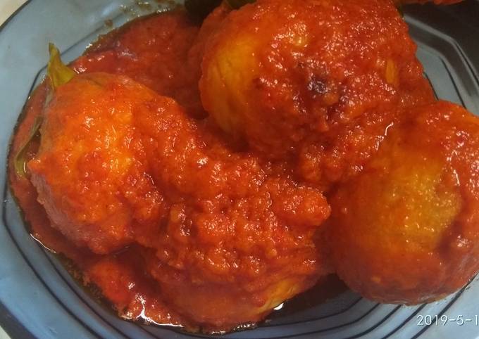 Telur ayam bumbu rendang simple